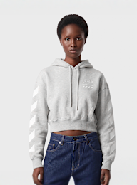 Off-White, Crop Hoodie, grey, Image 1 of 5