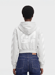 Off-White, crop hoodie med grey heather, grey, Image 2 of 5