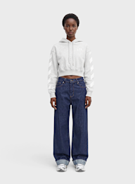 Off-White, crop hoodie med grey heather, grey, Image 5 of 5