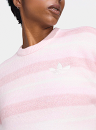 adidas Originals, Knit Essentials Striped Sweatshirt, Pink, Image 3 of 5