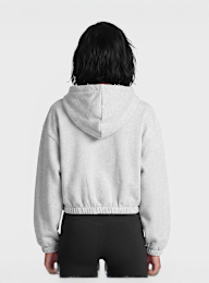 Urban Classics, Ladies Fluffy Cropped Zip Hoodie, grey, Image 2 of 4