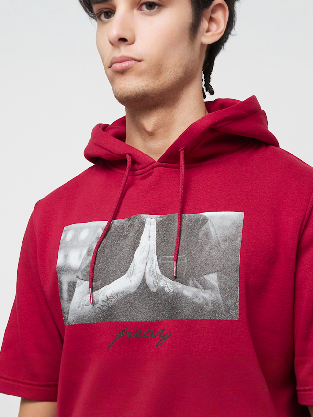 Mister Tee, Hooded-Sweatshirt Pray, rood, Afbeelding 3 van 5