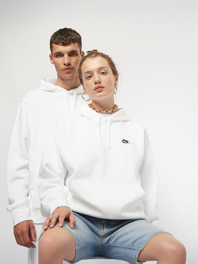 Nike, Sportswear Club Fleece Pullover Hoodie, wit, Afbeelding 1 van 5