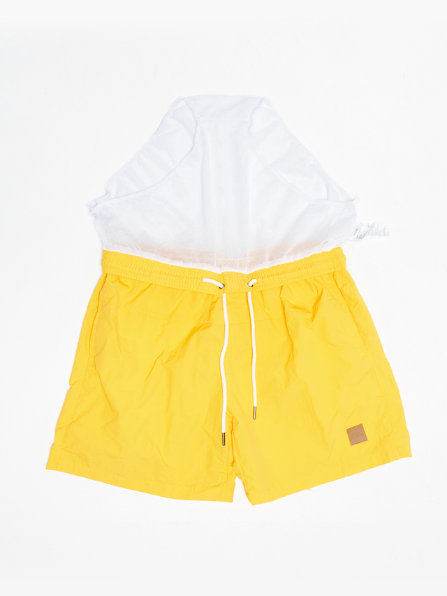 Urban Classics, Block Swim Shorts chrome yellow, yellow, Image 5 of 6