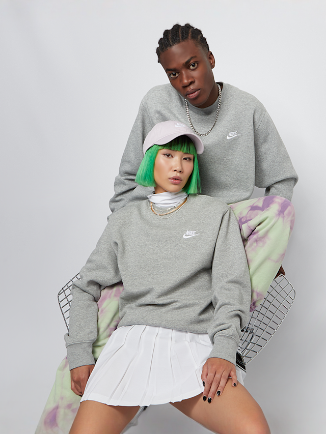 Nike, Sportswear Club Fleece Crew, grijs, Afbeelding 1 van 5