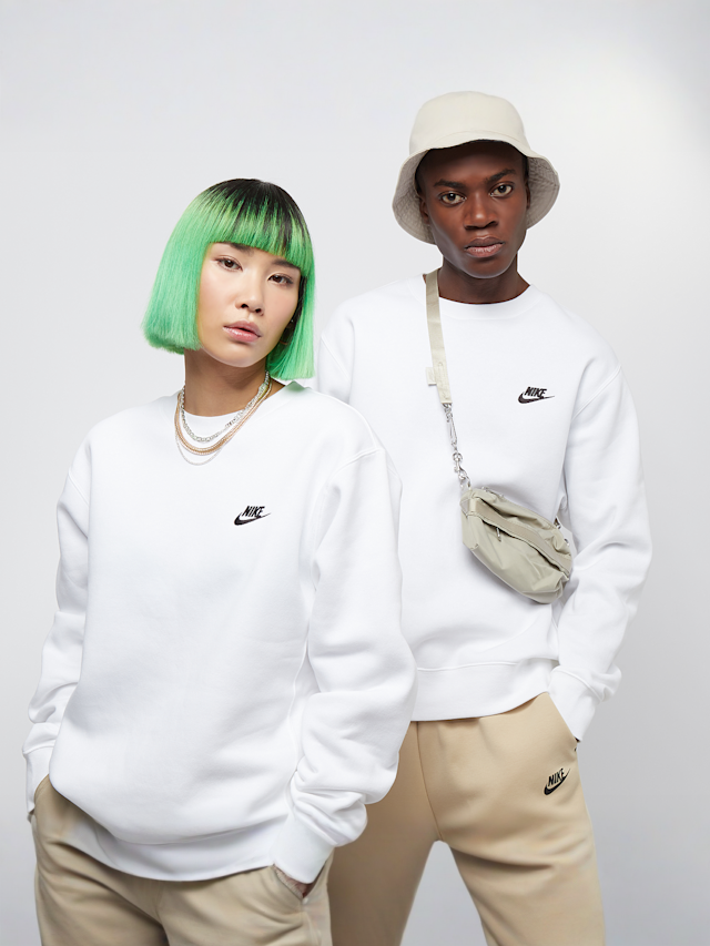 Nike, Sportswear Club Fleece Crew, white, Image 1 of 5