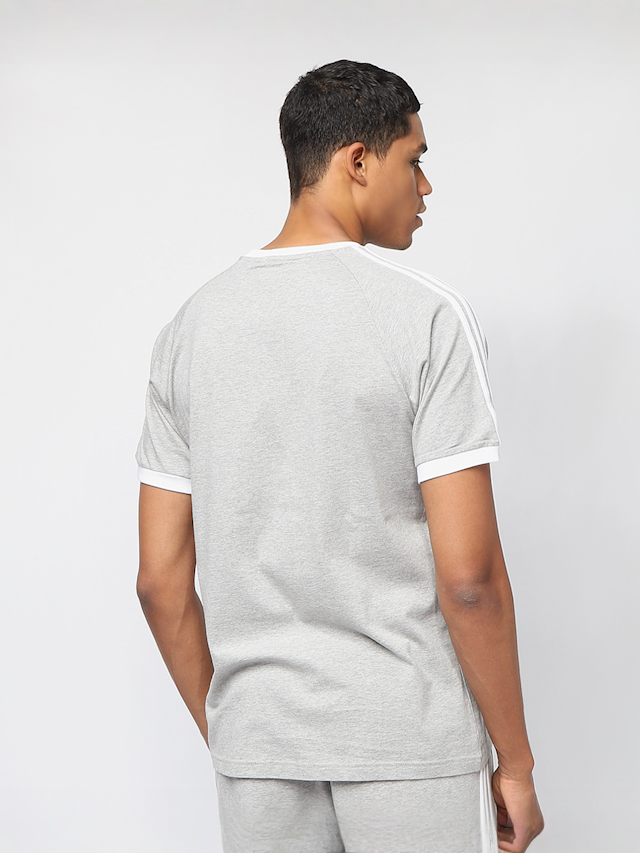 adidas Originals, 3-Stripes Tee medium grey heather, grey, Image 3 of 5