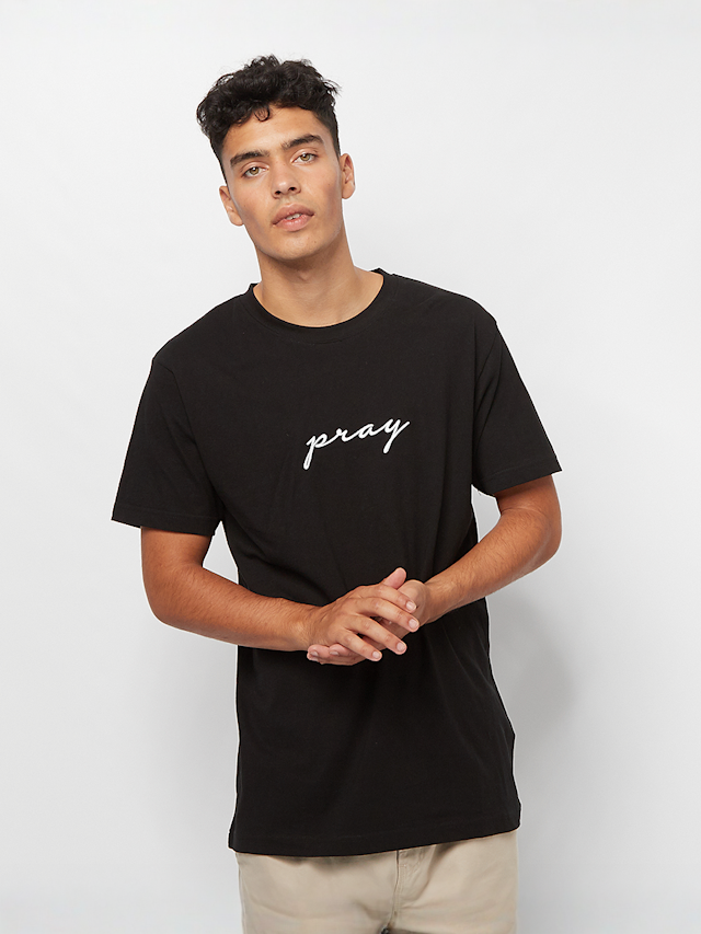 Mister Tee, Pray EMB Tee, zwart, Afbeelding 1 van 4