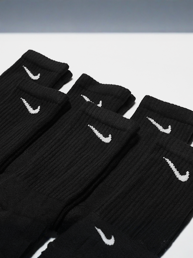 Nike, 6 PACK - Everyday Cushioned Training Crew Socks, black, Image 2 of 2