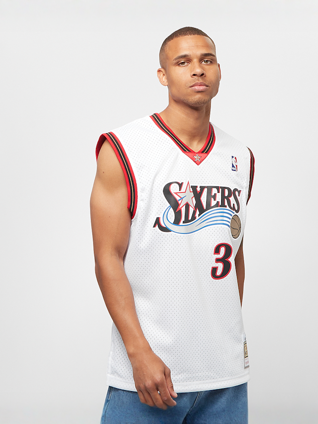 Mitchell & Ness, NBA Swingman Jersey Philadelphia 76ers 2000-01 Allen Iverson, wit, Afbeelding 1 van 4