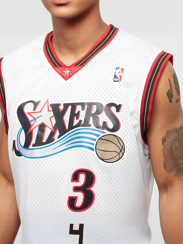 Mitchell & Ness, NBA Swingman Jersey Philadelphia 76ers 2000-01 Allen Iverson, wit, Afbeelding 2 van 4