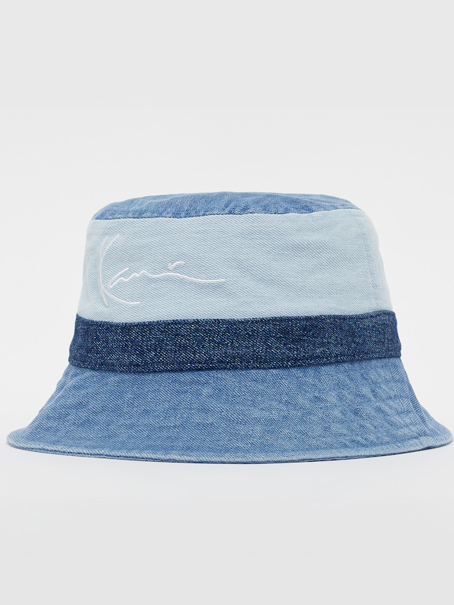 Karl Kani, KK Signature Block Denim Bucket Hat blue, blauw, Afbeelding 1 van 3