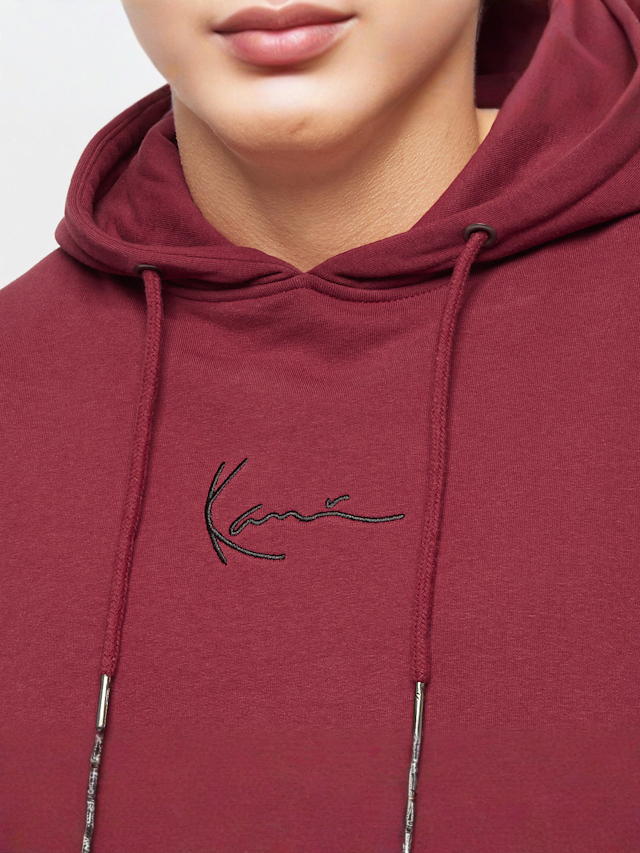 Karl Kani, Small Signature Essential Hoodie dark red, red, Image 3 of 4