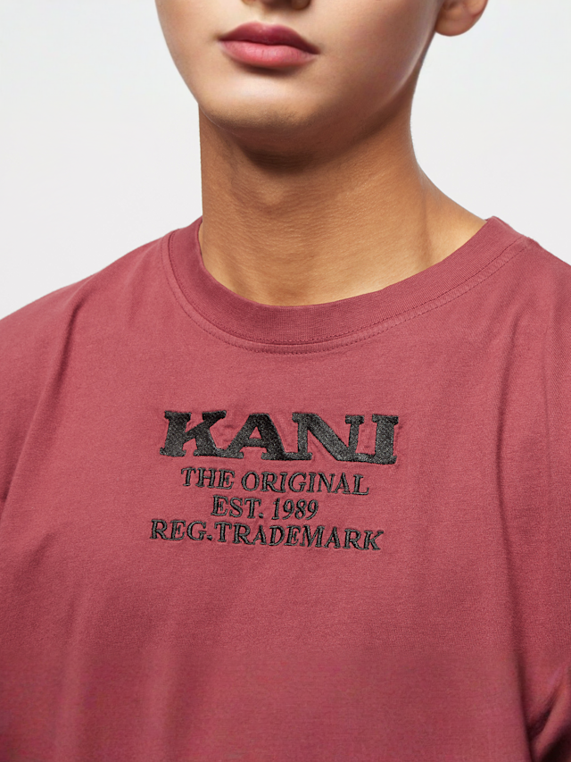 Karl Kani, KK Signature Stripe Block Tee red/navy/dark green, czerwony, Obraz 3 z 4