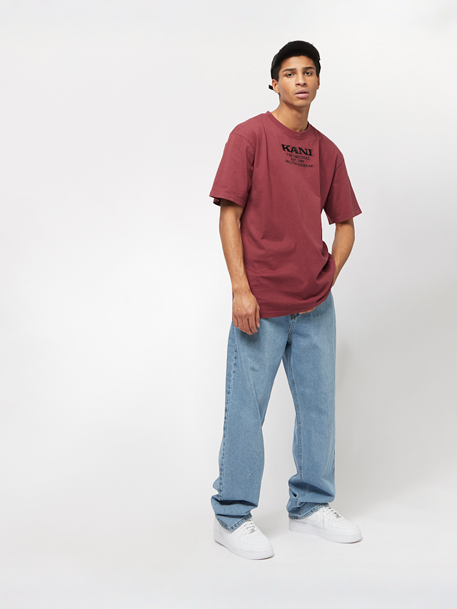 Karl Kani, KK Signature Stripe Block Tee red/navy/dark green, czerwony, Obraz 4 z 4