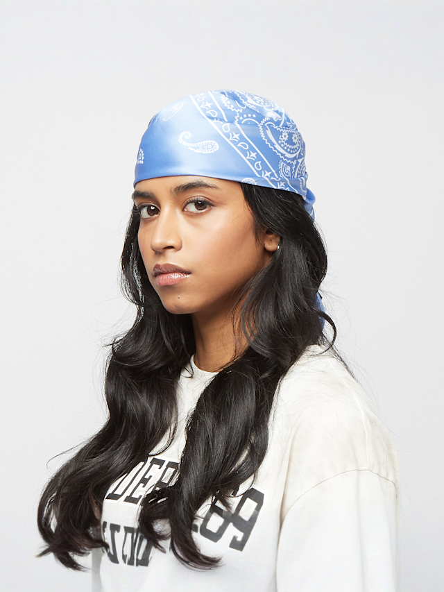 SNIPES, Paisley Satin Scarf, blue, Image 1 of 4