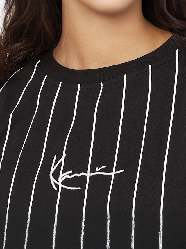 Karl Kani, Small Signature Essential Pinstripe OS Tee black/white, black, Image 3 of 4