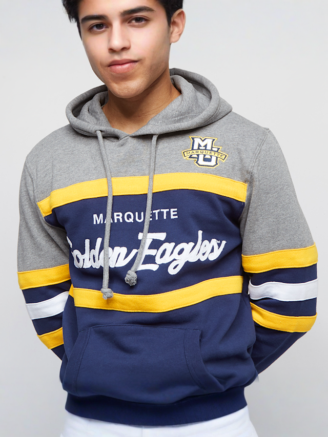 Mitchell & Ness, Ncaa Head Coach Hoody Marquette University, blauw, Afbeelding 3 van 6