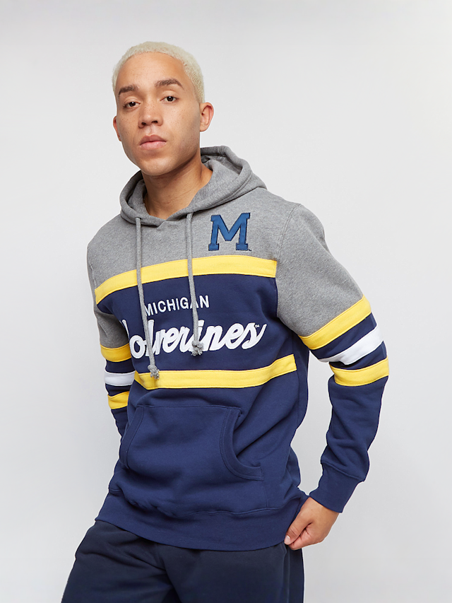 Mitchell & Ness, Ncaa Head Coach Hoody University Of Michigan, blauw, Afbeelding 1 van 5