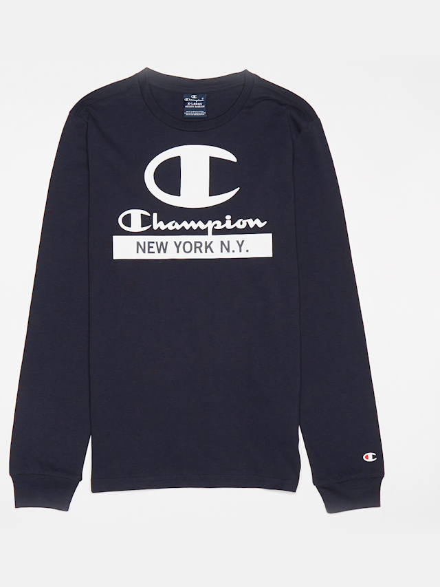 Champion, Junior Long Sleeve Crewneck T-Shirt, blauw, Afbeelding 1 van 4
