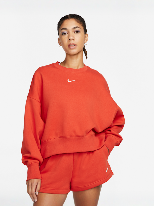 Nike, Sportswear Phoenix Fleece Over-Oversized Crewneck Sweatshirt, orange, Image 1 of 6