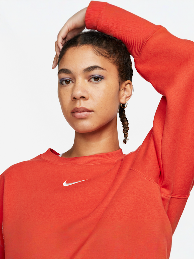 Nike, Sportswear Phoenix Fleece Over-Oversized Crewneck Sweatshirt, orange, Image 3 of 6
