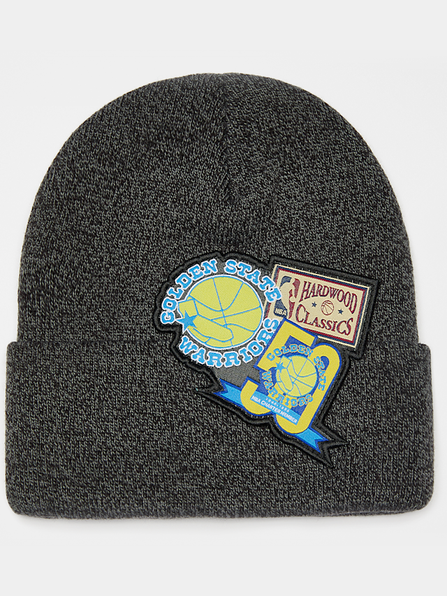 Mitchell & Ness, NBA XL Logo Patch Knit HWC Golden State Warriors, zwart, Afbeelding 1 van 2
