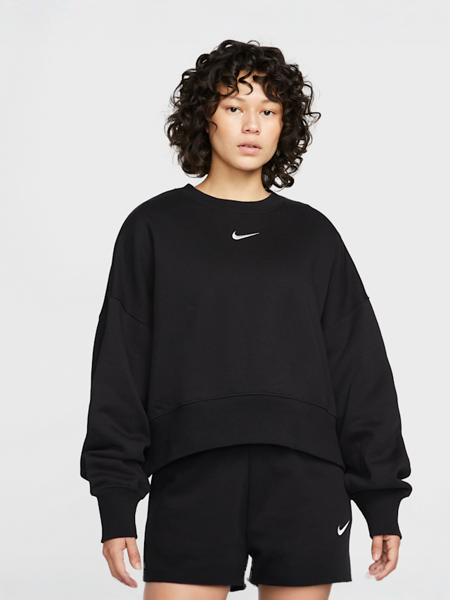 Nike, Sportswear Phoenix Fleece Over-Oversized Crewneck Sweatshirt, black, Image 1 of 5
