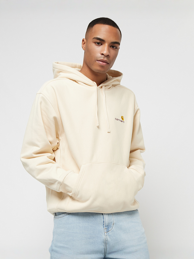Carhartt WIP, Hooded American Script Sweatshirt, beige, Image 1 of 6
