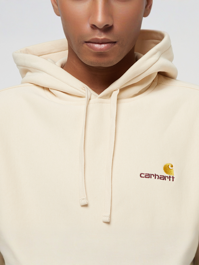Carhartt WIP, Hooded American Script Sweatshirt, beige, Image 3 of 6
