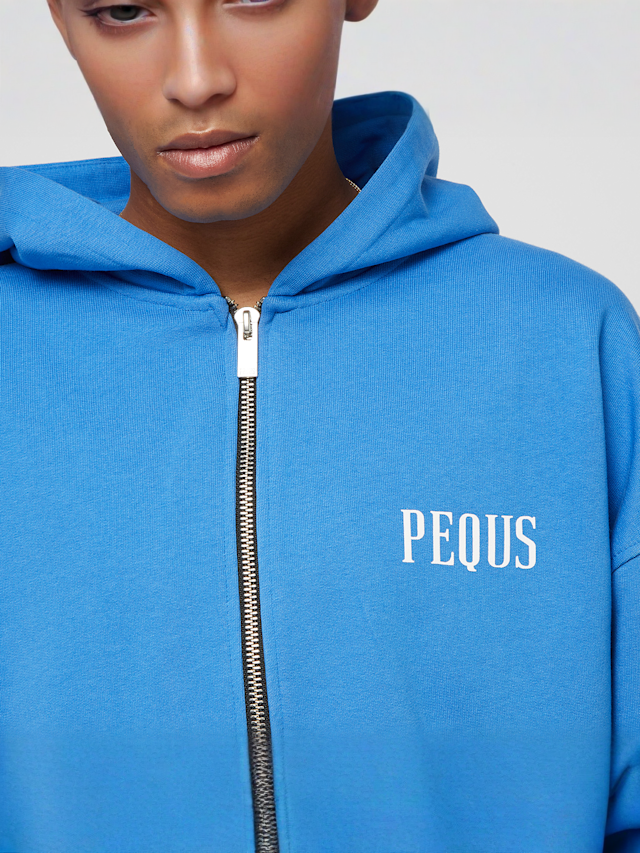 PEQUS, Chest Logo Zip Hoodie, blue, Image 3 of 5