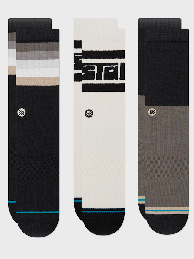 Stance, 3 PACK - Crew Casual Mono Socks, zwart, Afbeelding 1 van 1