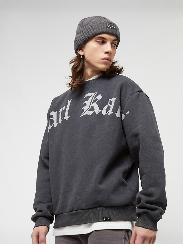 Karl Kani, Woven Signature OS Washed Crew, grijs, Afbeelding 1 van 5