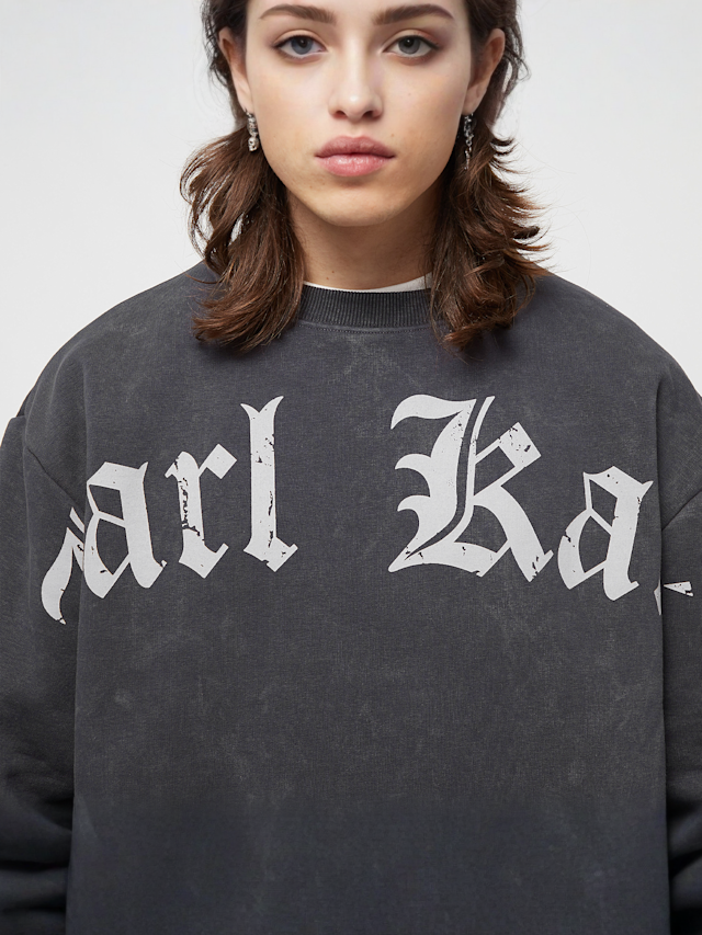 Karl Kani, Woven Signature OS Washed Crew, grijs, Afbeelding 3 van 5