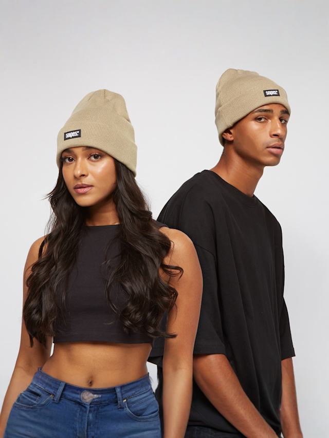 SNIPES, Woven Label Beanie, beige, Image 3 of 3