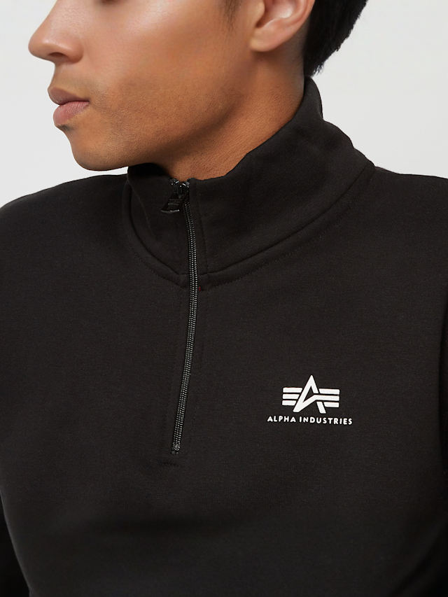 Alpha Industries, Half Zip Sweater Small Logo, zwart, Afbeelding 3 van 5
