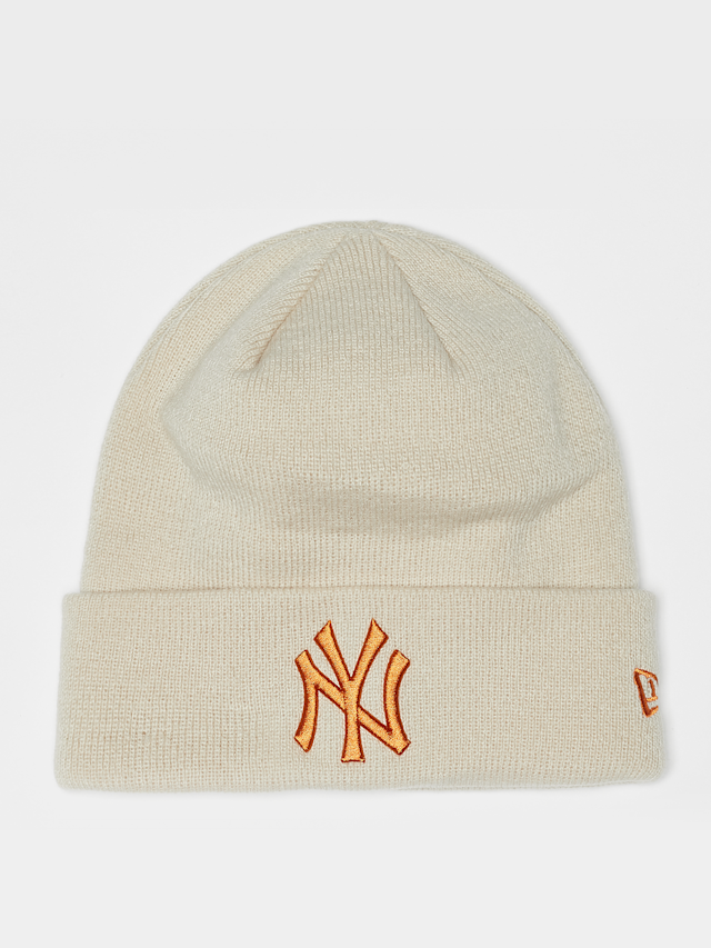 New Era, League Essential Cuff Beanie MLB New York Yankees, beige, Afbeelding 1 van 2