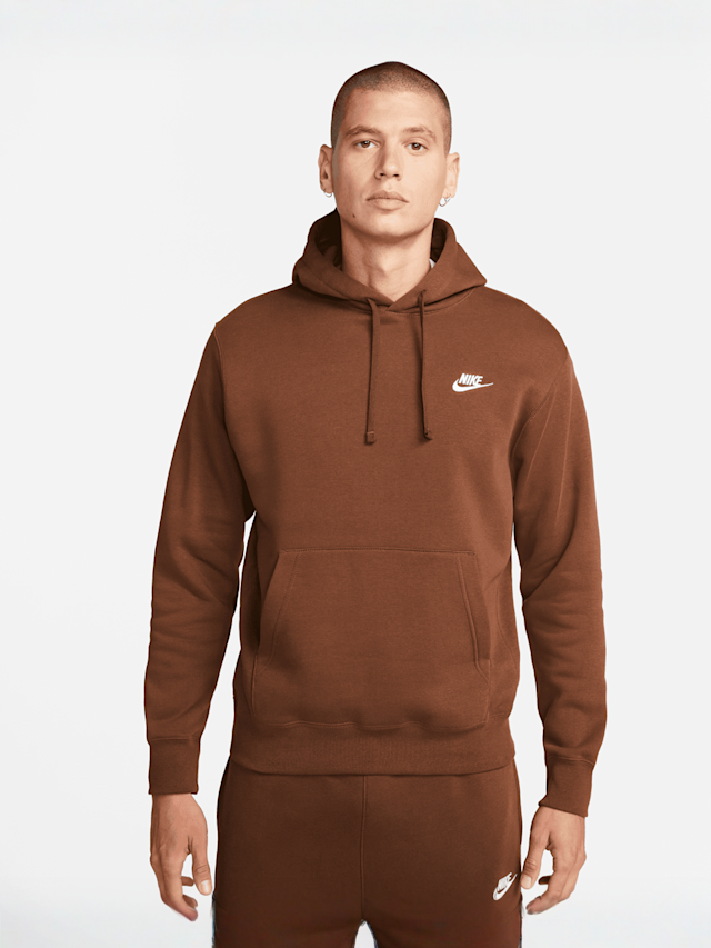 Nike, Sportswear Club Fleece Hoodie, bruin, Afbeelding 1 van 4