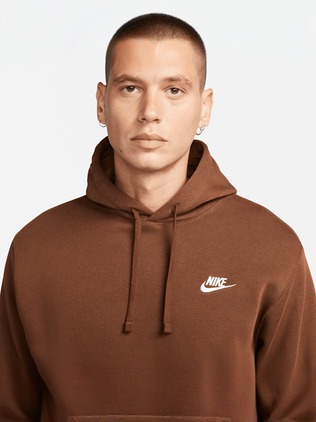Nike, Sportswear Club Fleece Hoodie, brown, Image 3 of 4