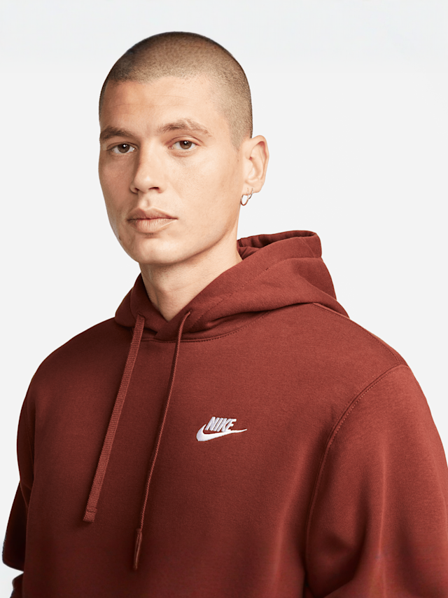 Nike, Sportswear Club Fleece Hoodie, brown, Image 3 of 5