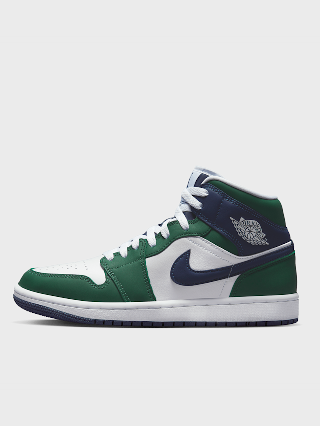 Jordan, Air Jordan 1 Mid SE summit white/blue chill-black, green, Image 1 of 9