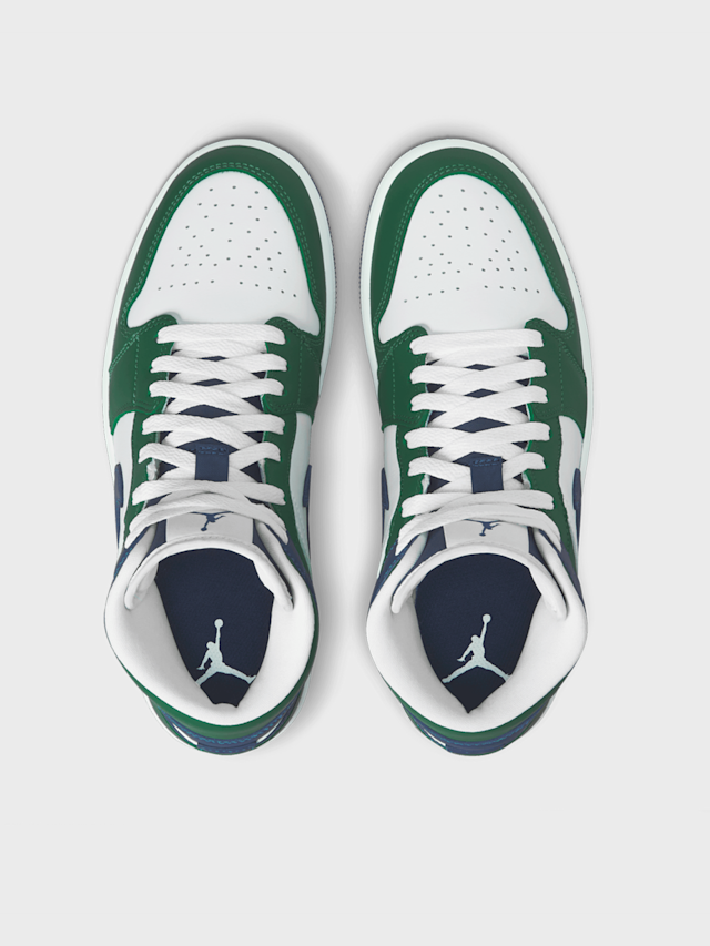 Jordan, Air Jordan 1 Mid SE summit white/blue chill-black, green, Image 6 of 9