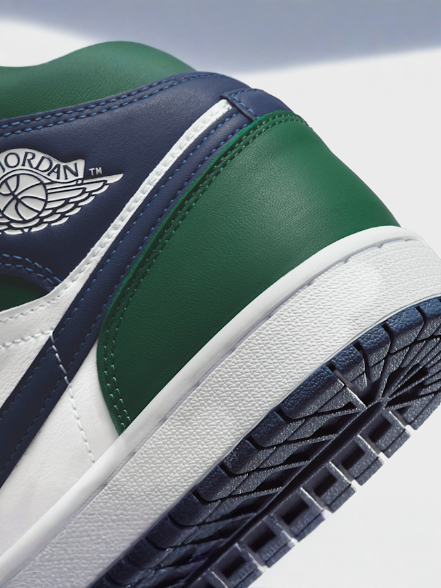 Jordan, Air Jordan 1 Mid SE summit white/blue chill-black, green, Image 8 of 9