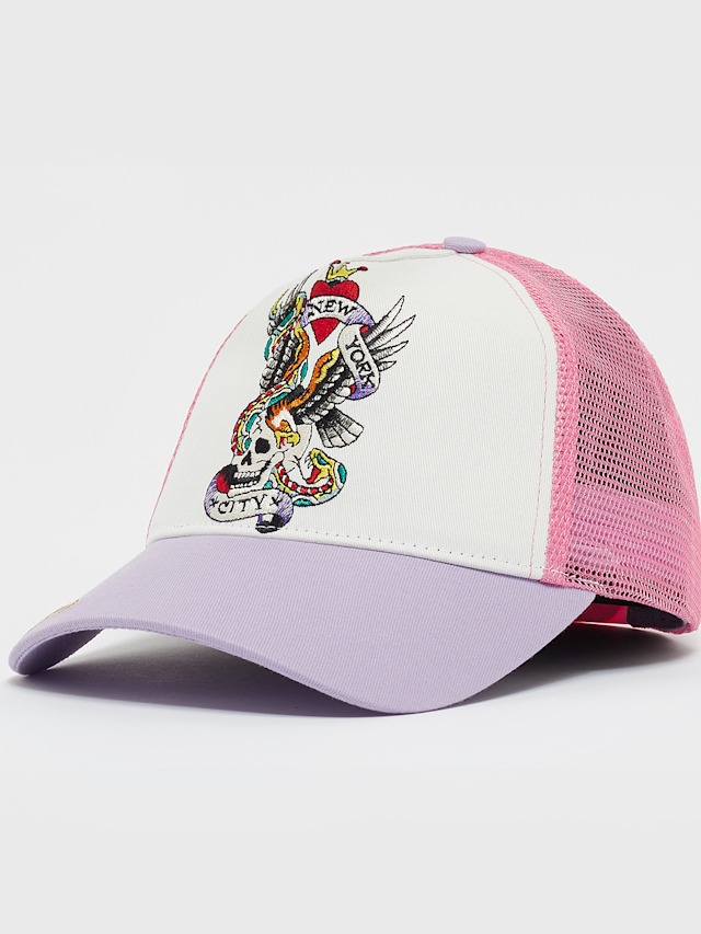 Ed Hardy, ‘NYC’ Twill Front & Mesh Trucker, multicolor, Afbeelding 1 van 4