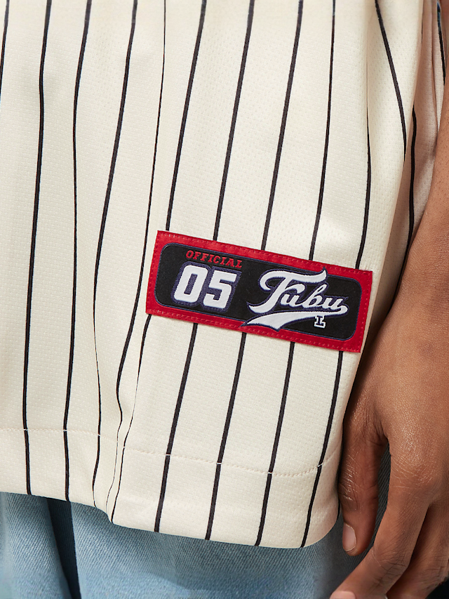 FUBU, Varsity Pinstriped Baseball Jersey, biały, Obraz 4 z 7