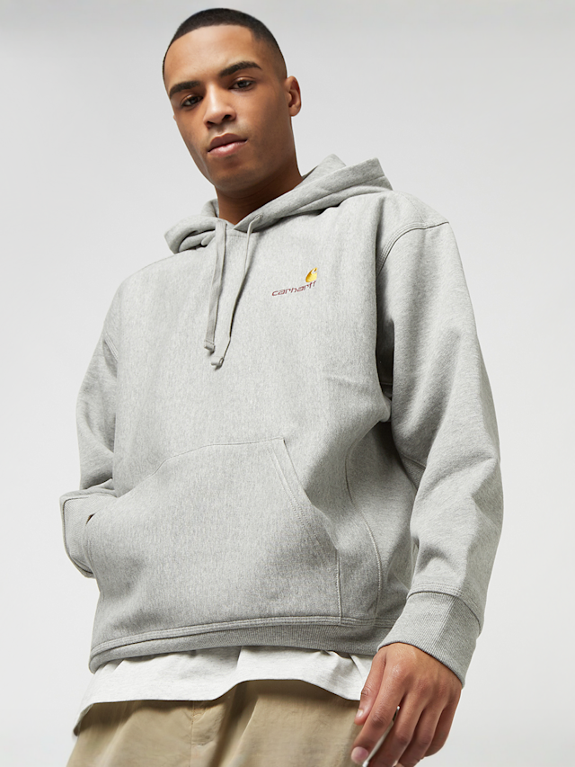 Carhartt WIP, Hooded American Script Sweat, grey, Image 1 of 5