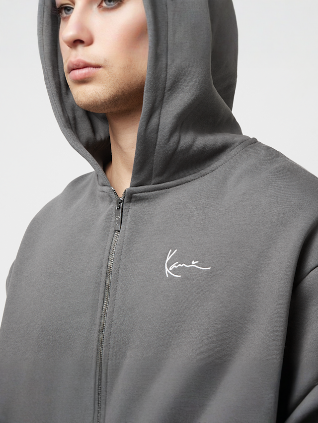 Karl Kani, Chest Signature Essential Zip Hoodie, grijs, Afbeelding 3 van 4