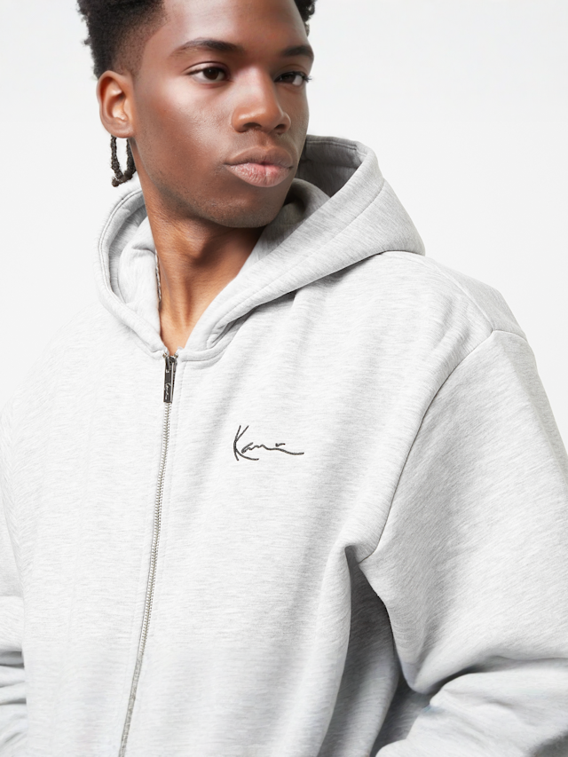 Karl Kani, Chest Signature Essential Zip Hoodie, grey, Image 3 of 4