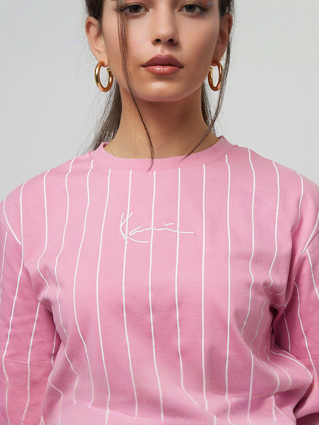 Karl Kani, Small Signature Essential Pinstripe OS Tee, light pink, Image 3 of 5