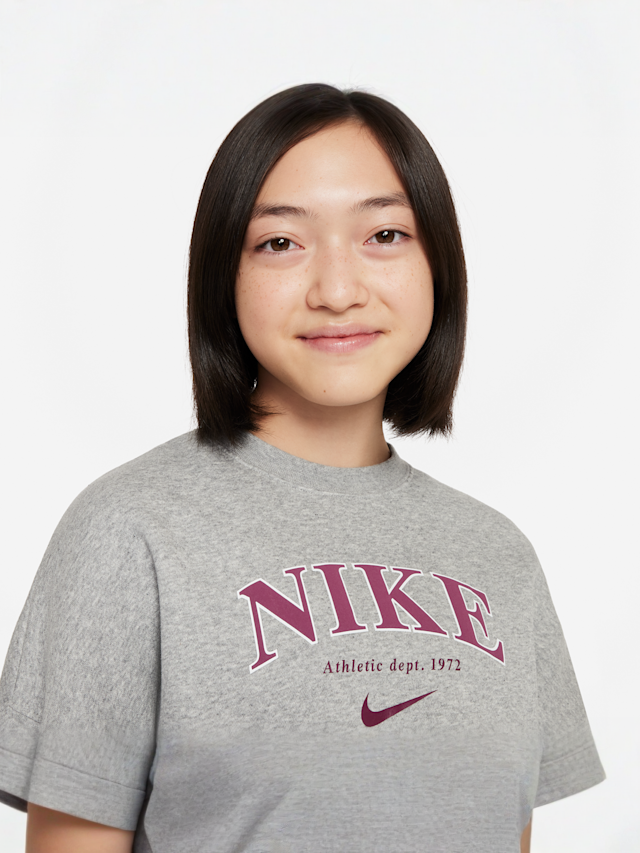 Nike, JUNIOR G NSW TREND FLC CREW PRNT, grijs, Afbeelding 3 van 4